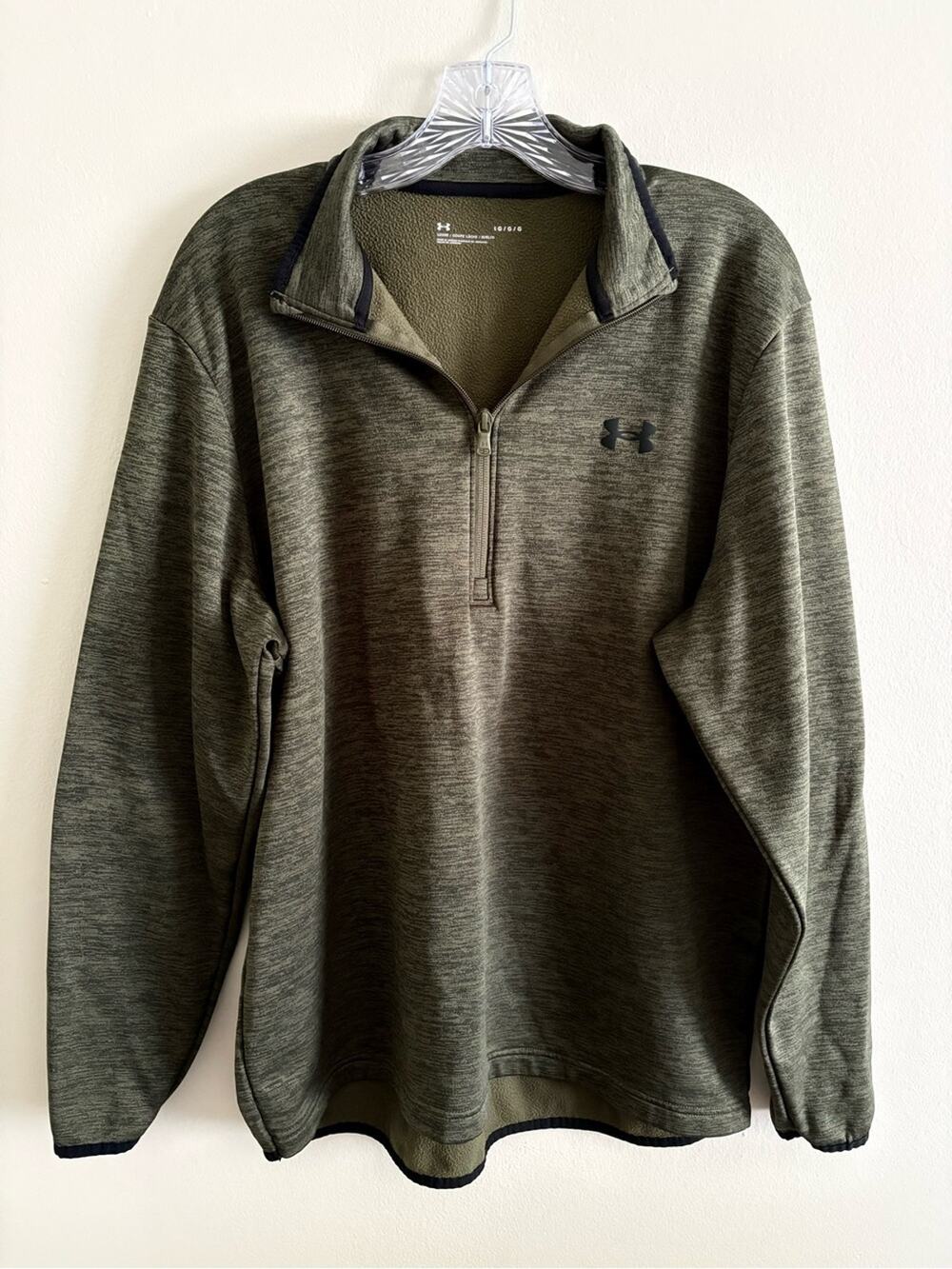 Under Armour Men’s Olive Green Quarter-Zip Pullover Size L